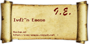 Iván Emese névjegykártya
