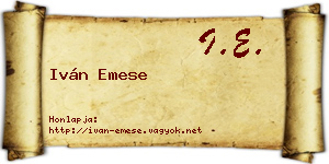 Iván Emese névjegykártya
