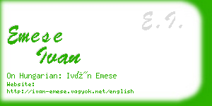 emese ivan business card